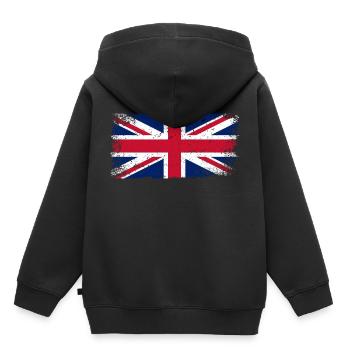 Great Britain Flag - Kids Premium Organic Hoodie - black - Back - AI Model Kid Male (0cm)
