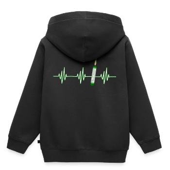 Heartbeat Pyro Cracker - Sweat Premium à capuche enfant bio - noir - Dos - AI Model Kid Male (0cm)