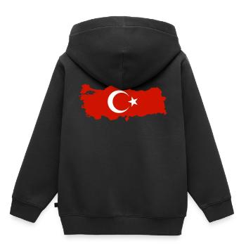 Türkei - Kinder Premium Organic Hoodie - Schwarz - Hinten - AI Model Kid Male (0cm)