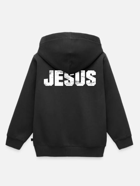 Jesus - Jesus Christus - Gott - Schriftzug - Kinder Premium Organic Hoodie - Schwarz
