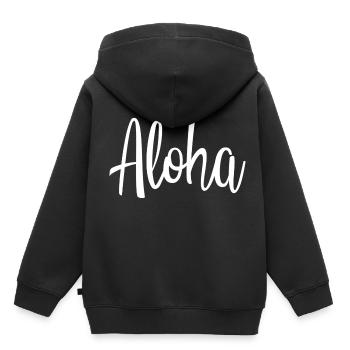 Aloha - Sweat Premium à capuche enfant bio - noir - Dos - AI Model Kid Male (0cm)