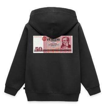 50 Markschein der DDR - Kinder Premium Organic Hoodie - Schwarz - Hinten - AI Model Kid Male (0cm)