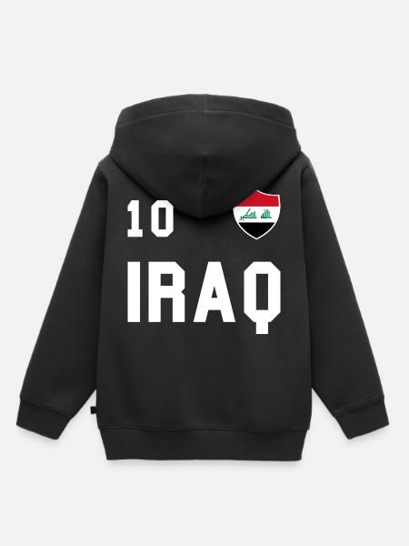 Irak Flagge Fußball Mannschaft Fan Volley Geschenk - Premium børne hættetrøje økologisk - sort