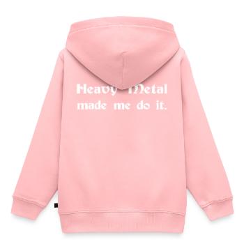heavy metal made me do it - Kids Premium Organic Hoodie - rose - Back - AI Model Kid Female (0cm)