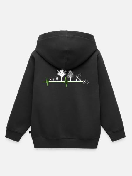 Pflanze Baum Evolution Garten Herzschalg - Kinder Premium Organic Hoodie - Schwarz