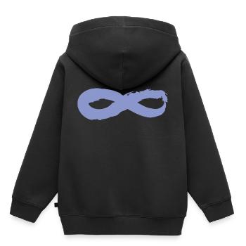 Yoga Zen Unendlich Zeichen Blaubeere - Kinder Premium Organic Hoodie - Schwarz - Hinten - AI Model Kid Male (0cm)