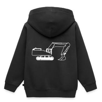 Excavator3 WH - Sweat Premium à capuche enfant bio - noir - Dos - AI Model Kid Male (0cm)