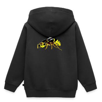 Wespe - Kinder Premium Organic Hoodie - Schwarz - Hinten - AI Model Kid Male (0cm)
