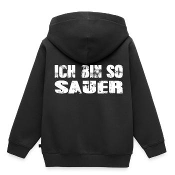 Ich bin so sauer - Kinder Premium Organic Hoodie - Schwarz - Hinten - AI Model Kid Male (0cm)