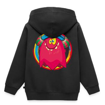 Little Red Monster - Kids Premium Organic Hoodie - black - Back - AI Model Kid Male (0cm)