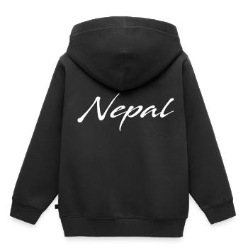 Népal - Sweat Premium à capuche enfant bio - noir - Dos - AI Model Kid Male (0cm)