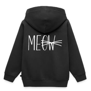 Chat miaou - Sweat Premium à capuche enfant bio - noir - Dos - AI Model Kid Male (0cm)