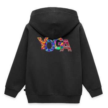 YOGA the design - Kinder Premium Organic Hoodie - Schwarz - Hinten - AI Model Kid Male (0cm)