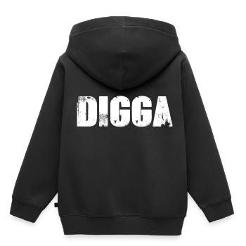 Digga - Kinder Premium Organic Hoodie - Schwarz - Hinten - AI Model Kid Male (0cm)