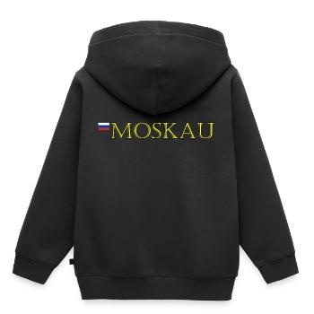 Golden Moskau - Kinder Premium Organic Hoodie - Schwarz - Hinten - AI Model Kid Male (0cm)