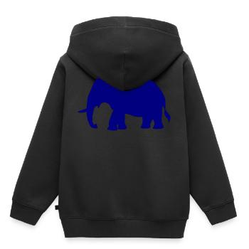 Éléphant - Sweat Premium à capuche enfant bio - noir - Dos - AI Model Kid Male (0cm)