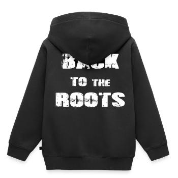 Back to the roots - Kids Premium Organic Hoodie - black - Back - AI Model Kid Male (0cm)