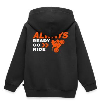 ready go ride - Kids Premium Organic Hoodie - black - Back - AI Model Kid Male (0cm)