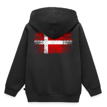 Daenemark 002 AllroundDesigns - Kinder Premium Organic Hoodie - Schwarz - Hinten - AI Model Kid Male (0cm)
