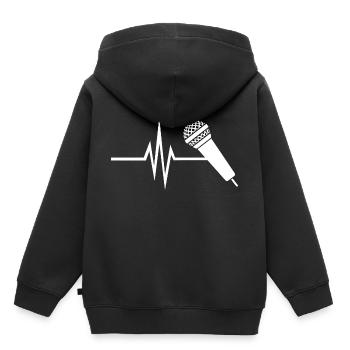 My heart beats for singing - music singing micro - Kids Premium Organic Hoodie - black - Back - AI Model Kid Male (0cm)