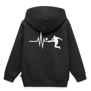 Mon cœur bat pour le football - jeux de sport balle - Sweat Premium à capuche enfant bio - noir - Dos - AI Model Kid Male (0cm)