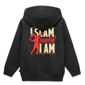 Je claque donc je suis - Tennis Serve Sport - Sweat Premium à capuche enfant bio - noir - Dos - AI Model Kid Male (0cm)