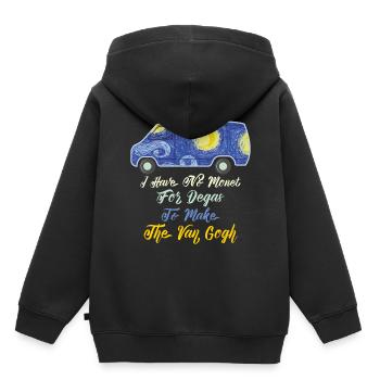 I Have No Monet For The Degas To Make The Van Gogh - Kinder Premium Organic Hoodie - Schwarz - Hinten - AI Model Kid Male (0cm)