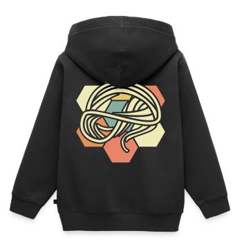 Spaghetti nouilles - Sweat Premium à capuche enfant bio - noir - Dos - AI Model Kid Male (0cm)