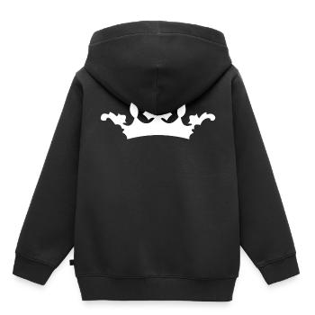 Krone - Kinder Premium Organic Hoodie - Schwarz - Hinten - AI Model Kid Male (0cm)