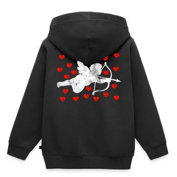 Ange cupidon - Sweat Premium à capuche enfant bio - noir - Dos - AI Model Kid Male (0cm)