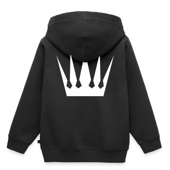 Krone - Kinder Premium Organic Hoodie - Schwarz - Hinten - AI Model Kid Male (0cm)