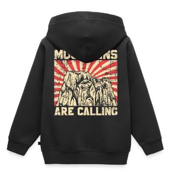 Mountains Mountaineers - Kids Premium Organic Hoodie - black - Back - AI Model Kid Male (0cm)