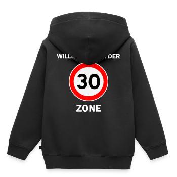 30. Geburtstag 30er Dreißigster 30 Zone Geschenk - Kinder Premium Organic Hoodie - Schwarz - Hinten - AI Model Kid Male (0cm)