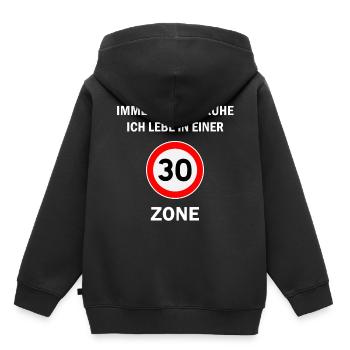 30. Geburtstag 30er Dreißigster 30 Zone Geschenk - Kinder Premium Organic Hoodie - Schwarz - Hinten - AI Model Kid Male (0cm)