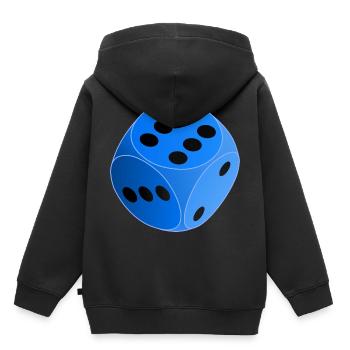 blue dice, dice, 6, blue dice, - Kids Premium Organic Hoodie - black - Back - AI Model Kid Male (0cm)