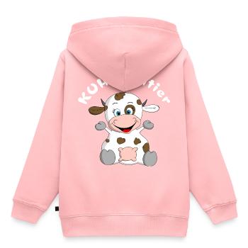 Kuscheltier Kuh = KUHscheltier - Kinder Premium Organic Hoodie - Rosa - Hinten - AI Model Kid Female (0cm)