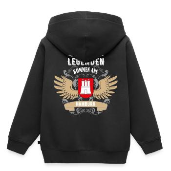 Legends come from Hamburg. - Kids Premium Organic Hoodie - black - Back - AI Model Kid Male (0cm)