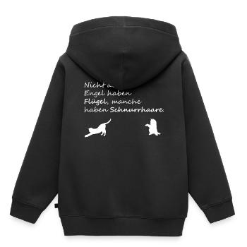 Katzenfreund, Engel haben Schnurrhaare - Kinder Premium Organic Hoodie - Schwarz - Hinten - AI Model Kid Male (0cm)