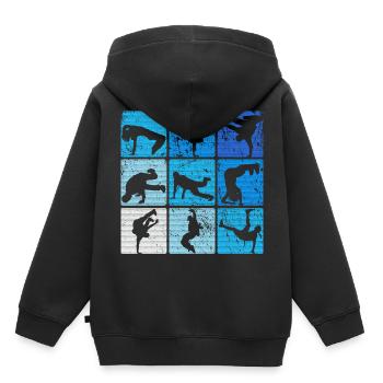 Breakdance Danse B-Boying B-Girling Hip Hop - Sweat Premium à capuche enfant bio - noir - Dos - AI Model Kid Male (0cm)