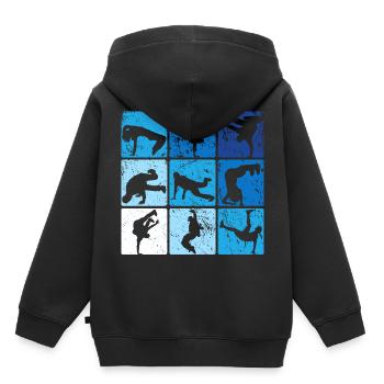Breakdance - Kinder Premium Organic Hoodie - Schwarz - Hinten - AI Model Kid Male (0cm)