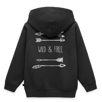 Pfeile Wanderlust - Kinder Premium Organic Hoodie - Schwarz - Hinten - AI Model Kid Male (0cm)