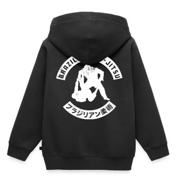 BJJ Brazilian Jiu-Jitsu - Kinder Premium Organic Hoodie - Schwarz - Hinten - AI Model Kid Male (0cm)