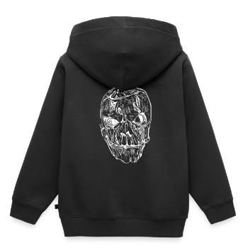 Tête de citrouille effrayante Monster - Sweat Premium à capuche enfant bio - noir - Dos - AI Model Kid Male (0cm)