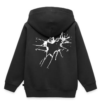 Glas Bruch weiss - Kinder Premium Organic Hoodie - Schwarz - Hinten - AI Model Kid Male (0cm)