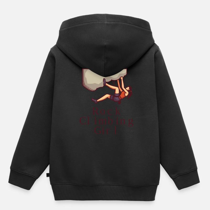 Klettern-Mädchen - Kinder Premium Organic Hoodie - Schwarz