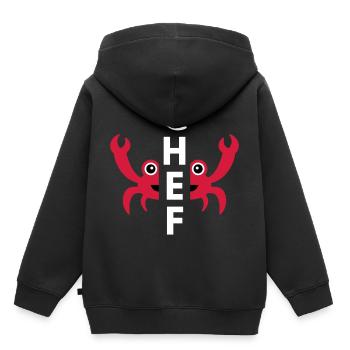 Chef (crabe partagé) - Sweat Premium à capuche enfant bio - noir - Dos - AI Model Kid Male (0cm)