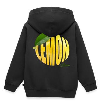 Lemon Lover - die Liebe zur sauren Frucht - Kinder Premium Organic Hoodie - Schwarz - Hinten - AI Model Kid Male (0cm)