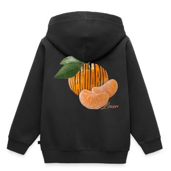 Mandarin Lover - Das Obst mit den süßen Kammern - Kinder Premium Organic Hoodie - Schwarz - Hinten - AI Model Kid Male (0cm)