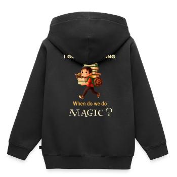 Lasst den Kleinen ihre Phantasie - Kinder Premium Organic Hoodie - Schwarz - Hinten - AI Model Kid Male (0cm)