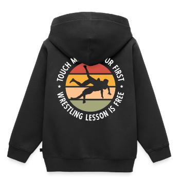 Grappling Martial Arts Wrestling - Kinder Premium Organic Hoodie - Schwarz - Hinten - AI Model Kid Male (0cm)